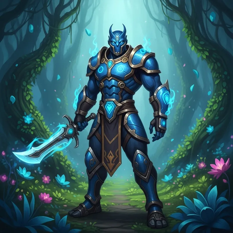 Majestic Blue Guardian in Enchanting Natural Landscape