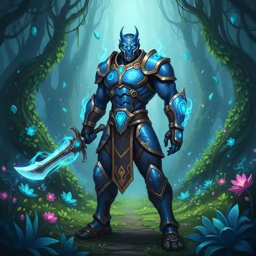 Majestic Blue Guardian in Verdant Natural Terrain