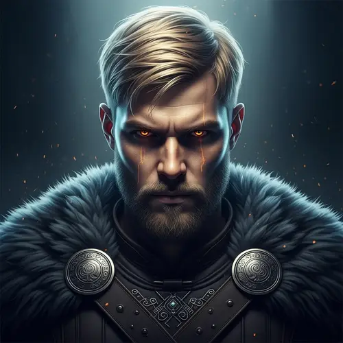 Male Viking Warrior: Photorealistic Image of Scandinavian Descent