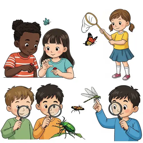 Children Engaging with Insects - Innocence of Childhood Fascination