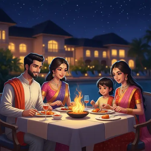 Enchanting Indian Family Dining Experience at Luxurious Resort