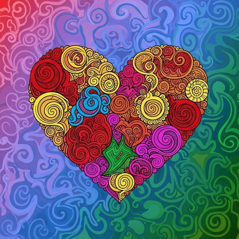 Abstract Art: Embracing Self-Love Through Vibrant Heart