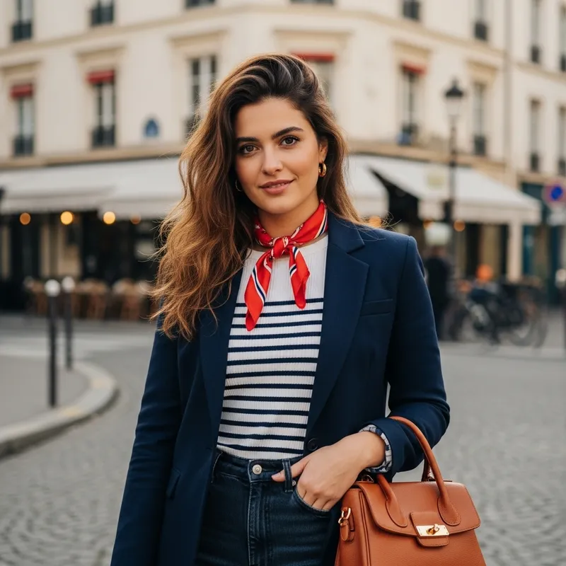 French Girl With Warm Brown Hair and Expressive Brown Eyes