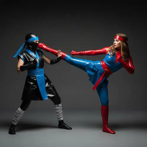 Dynamic Comic Book-Inspired Action Scene | Latex Girls Clash