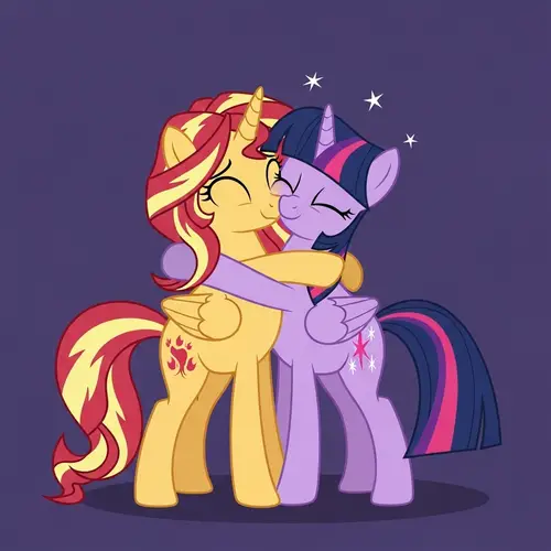 Sunset Shimmer & Twilight Sparkle: Emblem of Friendship