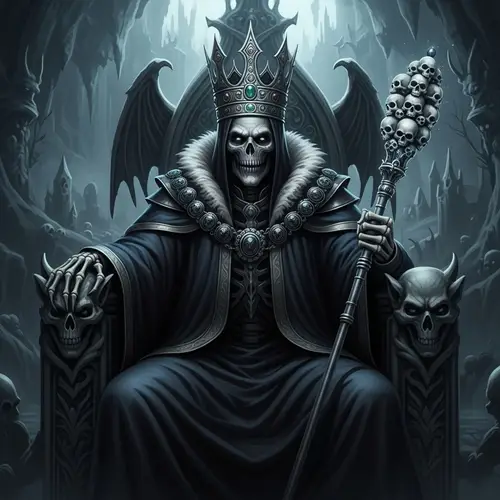Chilling Monarch of Death: Haunting Spectral Image
