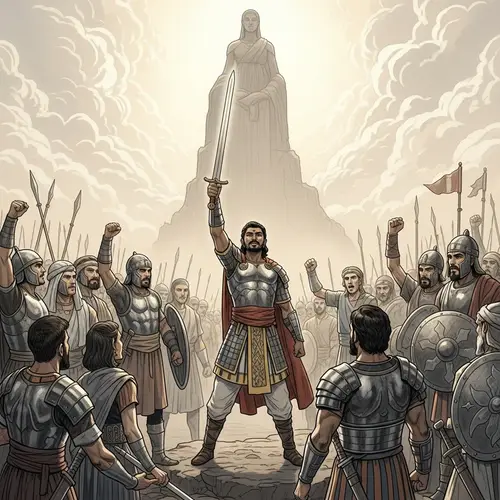 Epic Victory Biblical Pencil Drawing