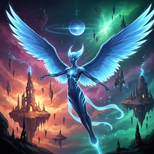 Glowing Blue Otherworldly Creature Surrealist Digital Painting