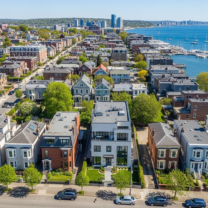 Diverse Architecture in a Bustling Neighborhood