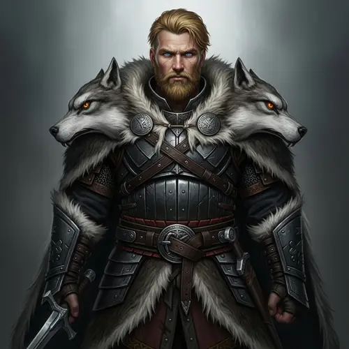 Scandinavian Viking Hunter in Wolf Hide Armor | Grimdark Warrior