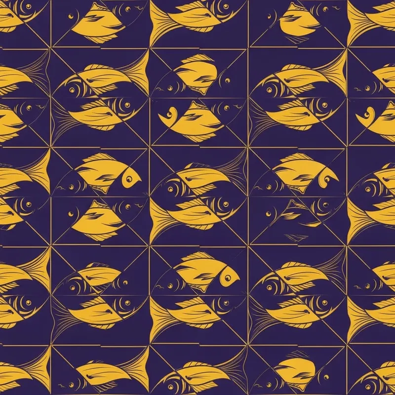 Dynamic Two-Hue Fish Tessellation Art