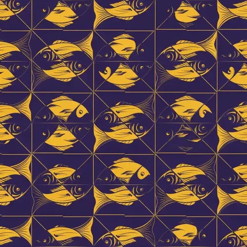 Dynamic Two-Hue Fish Tessellation Art