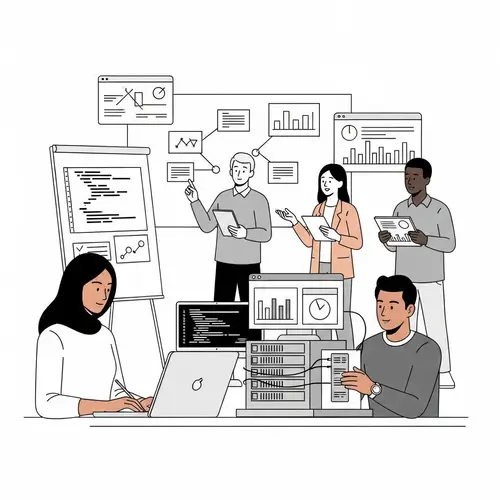 Diverse Group of Developers Illustration | Modern Workspace