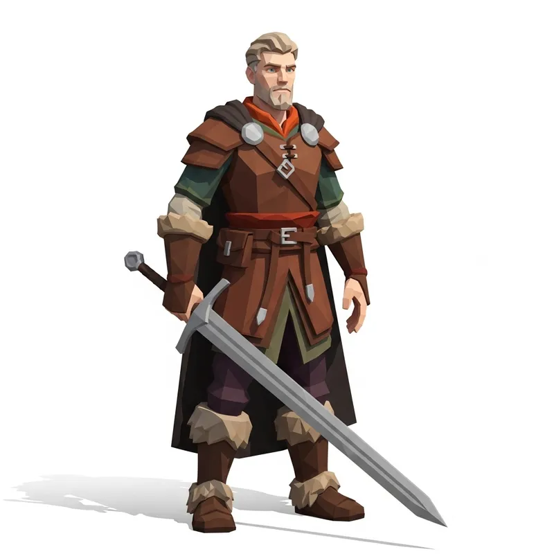 Stylized Game Character | Low-Poly Scandinavian Man - Fantasy Design Stylized Game Character | Low-Poly Scandinavian Man - Fantasy Design