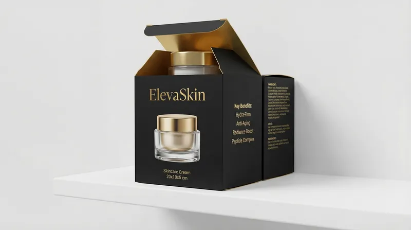 Luxury ElevaSkin Skincare Cream Box Design