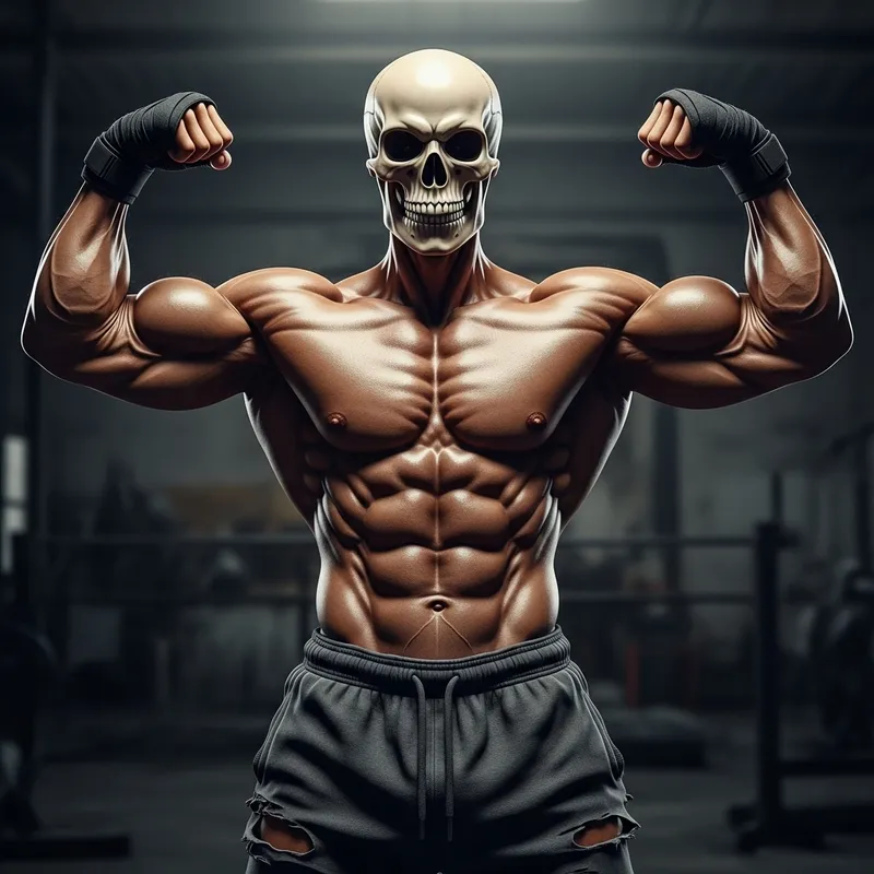 Muscular Skeleton: Fierce Pose & Defined Muscles