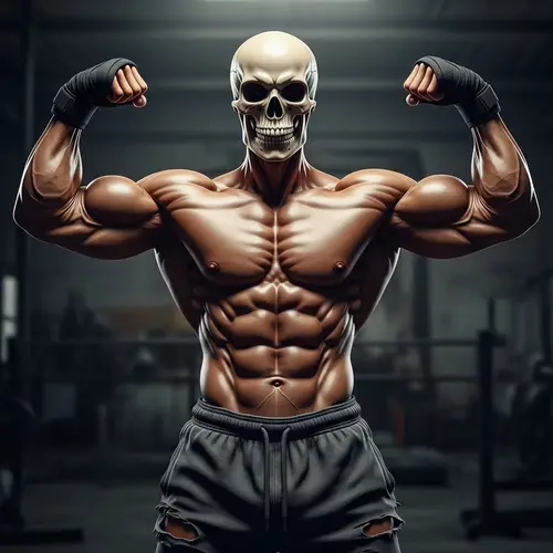 Muscular Skeleton: Fierce Pose & Defined Muscles