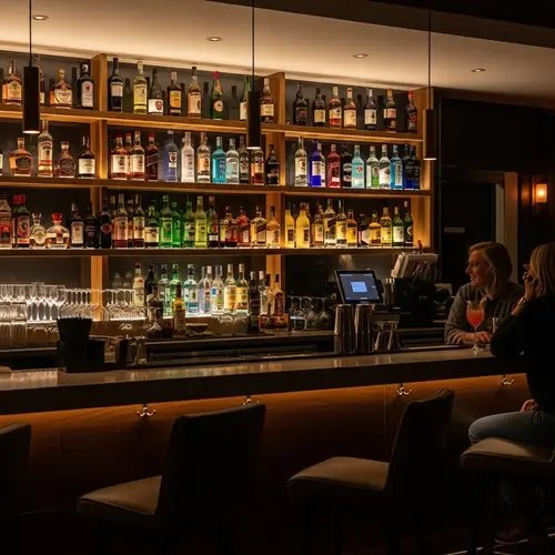 Stylish Bar Interior with Colorful Drinks