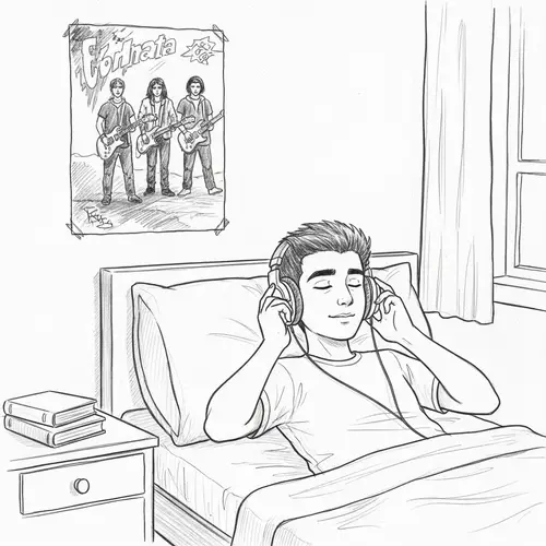 Simple Pencil Sketch of a Relaxed Teenager