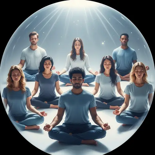 Serenity and Unity: Diverse Group in Peaceful Sphere Meditation