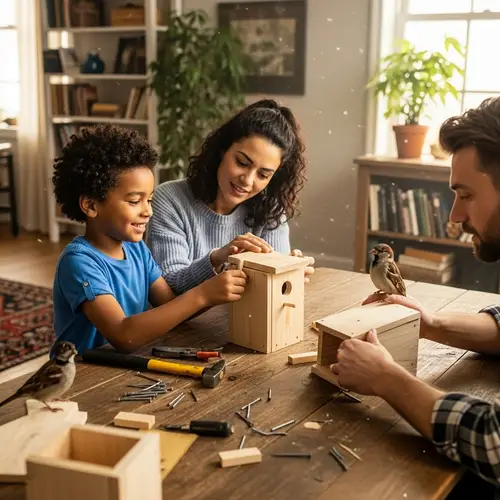 Multicultural Family Building Birdhouse at Home | Family Bonding