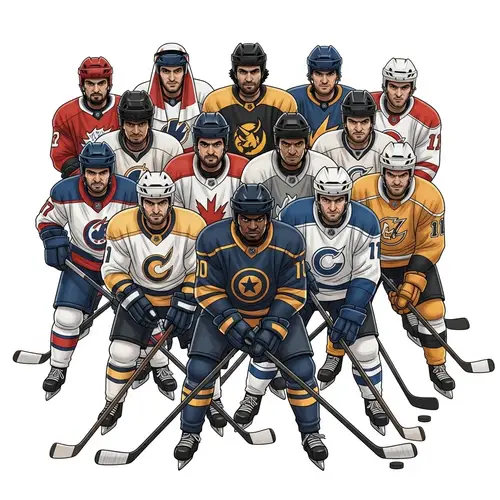 Diverse Hockey Players Illustration | Team Uniforms & Gear