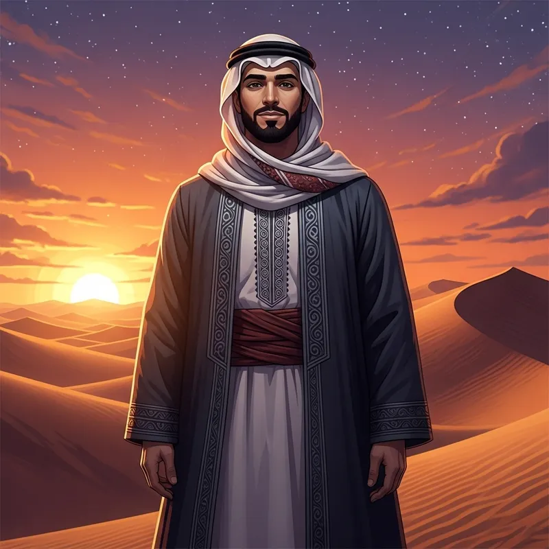 Middle-Eastern Male | Traditional Clothing in Desert