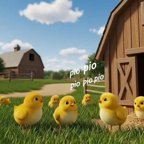 Adorable Little Chicks Chirping 'Pio Pio Pio' in 3D