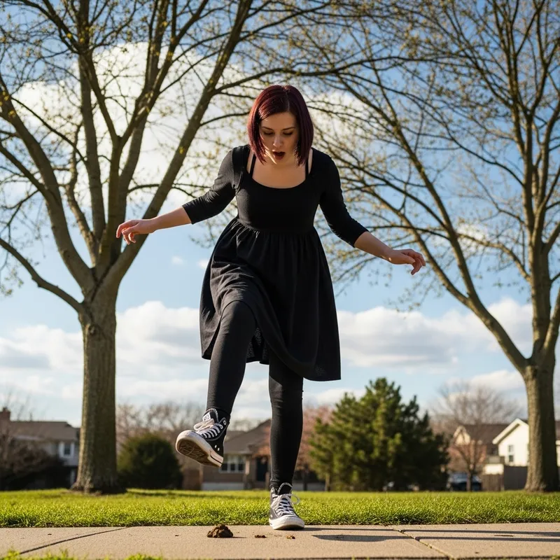 Unexpected Encounter: Emo Girl's Dog Dropping Mishap Unexpected Encounter: Emo Girl's Dog Dropping Mishap