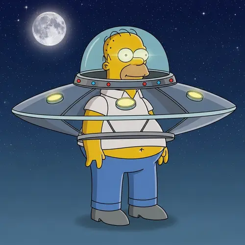 Homero Simpson UFO Transformation – Cartoon Extraterrestrial Encounter