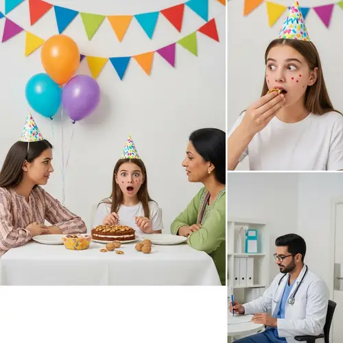 Teen Girl Allergic Reaction at Birthday Party - Medical Checkup