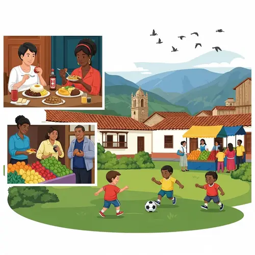 A Typical Day in Colombia: Vibrant Scenes of Bandeja Paisa, Fresh Markets, and Soccer Fun