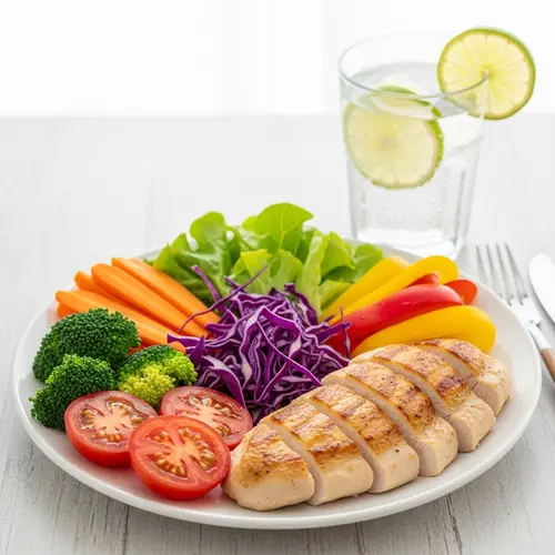Healthy Weight Loss Meal: Fresh Vegetables & Lean Protein