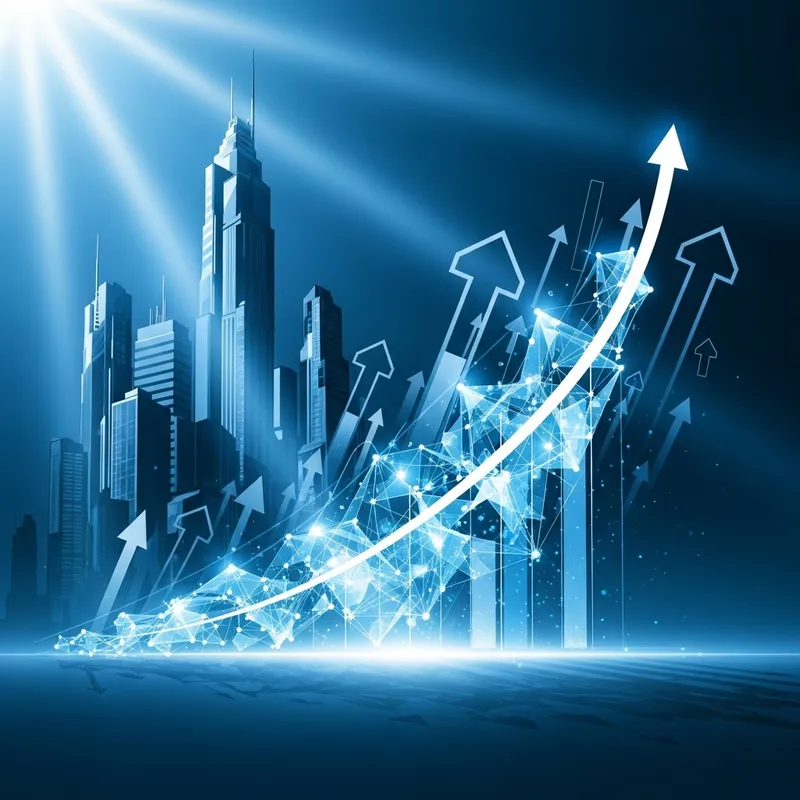 Blue and White Business Growth Background Illustration