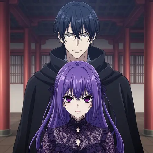 Anime Style Characters in Mystical Temple Setting