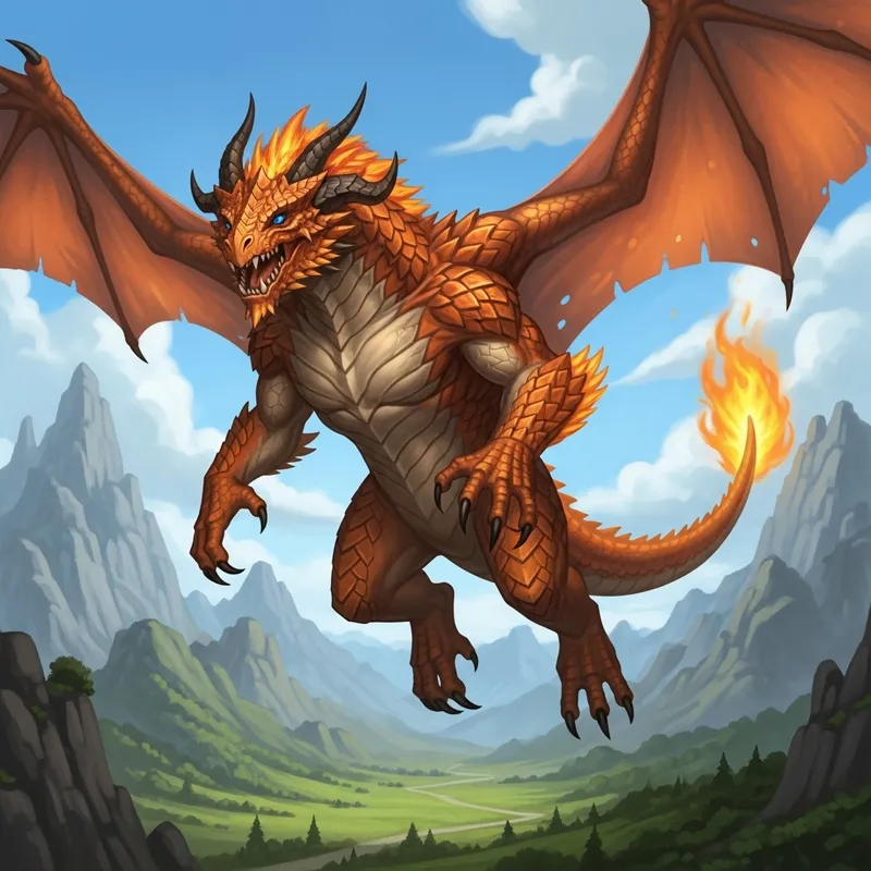 Charizard - Majestic Fire Dragon Imagined Soaring with Fiery Scales