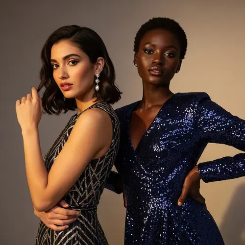 Elegant High-End Fashion Photography with Hispanic and Black Models
