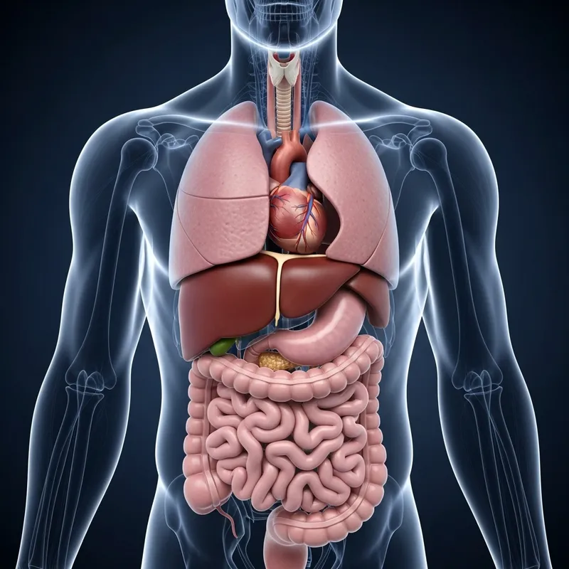 Detailed Male Torso Anatomy in Blue & Pink Shades