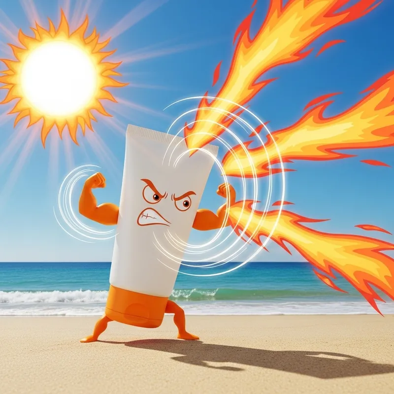 Sunscreen vs Sun's Rays: A Symbolic Battle for Protection