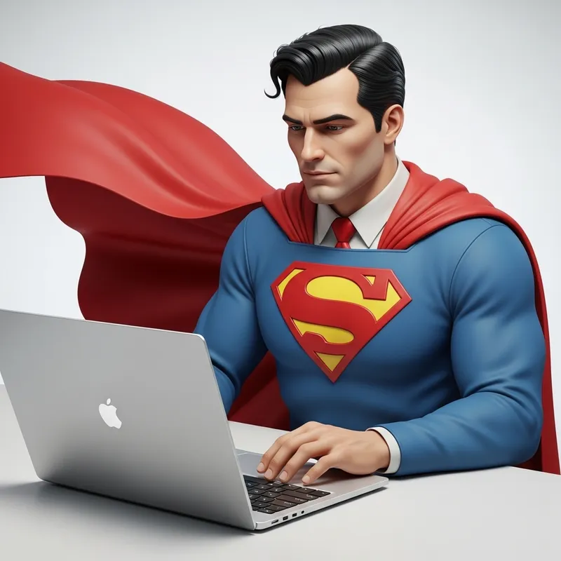 Superman Using Macbook | Strength & Speed Superman Using Macbook | Strength & Speed