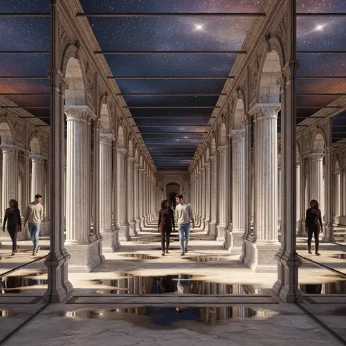 Dreamy Hall of Mirrors with Celestial Charm