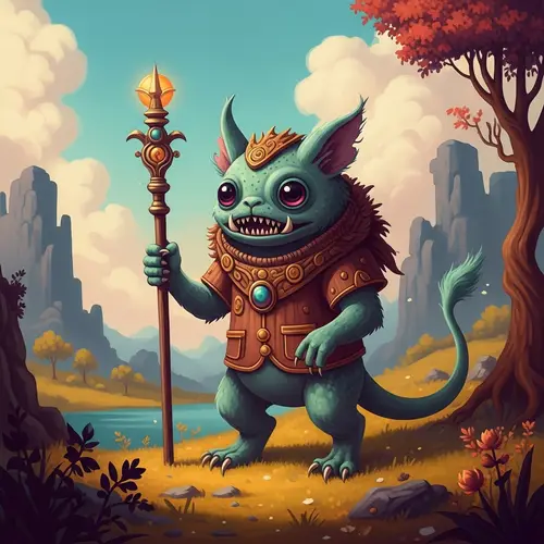 Mystical Creature in Enigmatic Landscape | Digital Painting