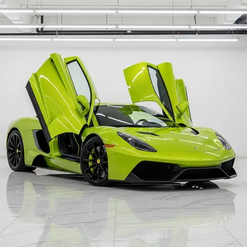 Luxury Lime Green Sports Car | Raging Bull Icon | Fine Interior