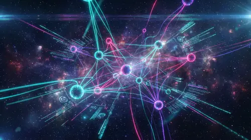 Futuristic 3D Particle Nexus Animation