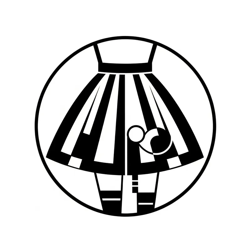 Russian Constructivist Girl's Skirt Outline Logo Design