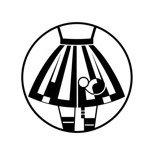 Russian Constructivist Girl's Skirt Letter Logo Design