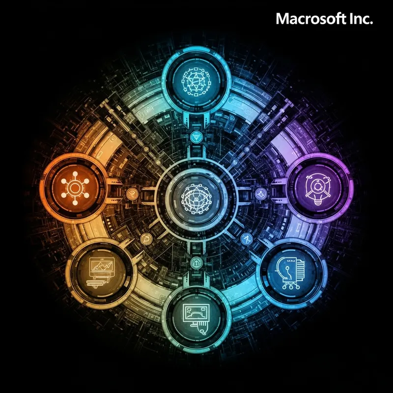 Macrosoft Inc's 6 Lines of Business Unity Graphic