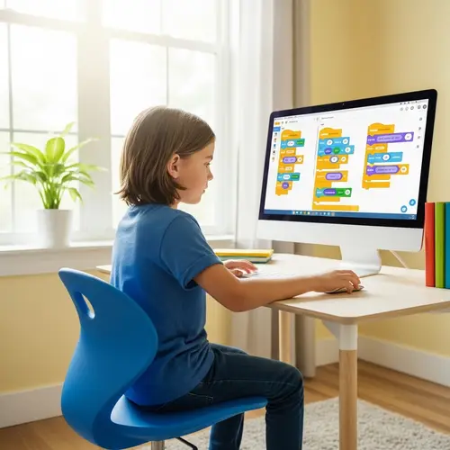 Caucasian Child Programming on Computer