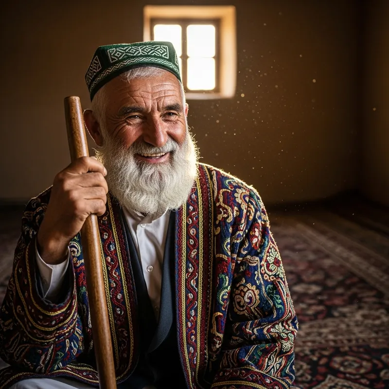 Uzbek Wise Storyteller | Traditional Man Character