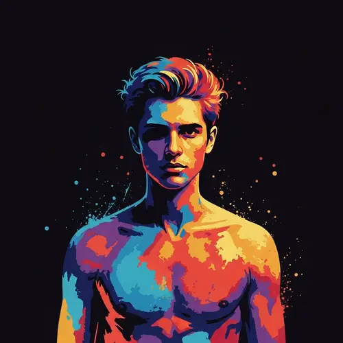 Vibrant Human Figure Artwork - Charismatic and Valiant